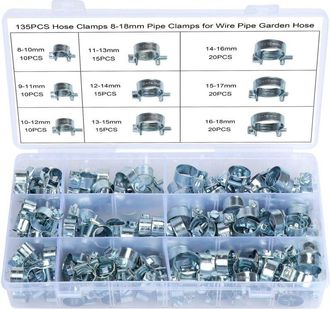 OEM Paquete De 135 Abrazaderas Para Mangueras De Combustible - 8-18 Mm - Silicona Galvanizada