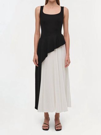 SIMKHAI Zayla Pleated Midi Dress In Black Multi