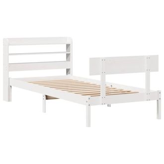 Berkfield Home Beautiful Bed Frame without Mattress White 100x200 cm Solid Wood Pine