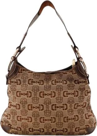 Gucci Pre-owned Le Hobo Horsebit - Dames - Vintage Schoudertas - Beige - ONE Size - Leer - Vintage
