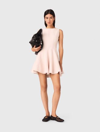 Maje Short Flared Tweed Dress - Pink - Maje