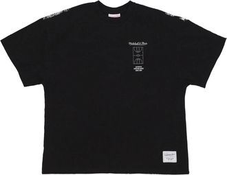 Mitchell & Ness Arena Premium Basketball Tee - Heren - T-shirts - Zwart - XL - Katoen - Tops