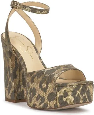 Jessica Simpson Lirio Ankle Strap Platform Sandal in Golden at Nordstrom, Size 8.5