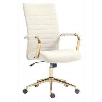 OEM Silla Giratoria De Terciopelo Beige Claro Sobre Marco Dorado Glamour Para La Oficina