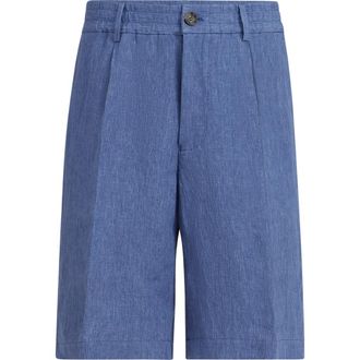 Brunello Cucinelli D&eacute;lav&eacute; linen Bermuda shorts in Denim at Nordstrom, Size 48 It