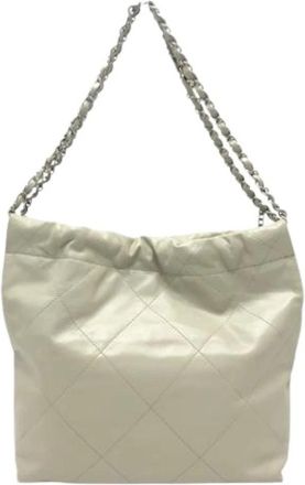 Chanel Pre-owned Vintage Schoudertas - Dames - Vintage Schoudertas - Grijs - ONE Size - Leer - Vintage