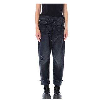 R13 Crossover Jean - Dames - Jeans - Zwart - Maat: W28 Katoen