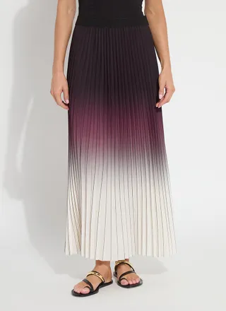 Lyss&eacute; Fortunata Packable Pleated Chiffon Midi Skirt