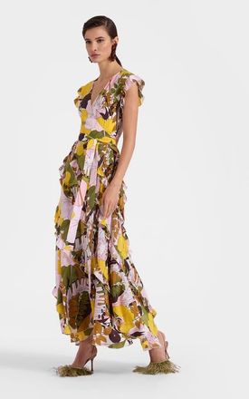 La DoubleJ Lollipop Wrap Dress in Big Flower Rose Pink at Nordstrom, Size X-Large