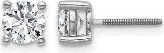 Diamond2Deal 14k Gold 1/5 ct Round Lab Grown Diamond Stud Earrings Screw Back VS Clarity, D-E Color