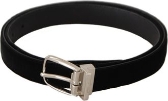 Dolce & Gabbana Mens Velvet Belt Black Style Textile - Size 80 cm