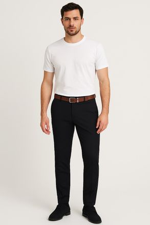 Jack & Jones Chinohose JACK & JONES JPSTMARCO FRANCO CHINO W BELT, Herren, Gr. 28, L&auml;nge 32, schwarz, Web, Obermaterial: 98% Baumwolle, 2% Elasthan, unifarben, sli