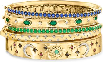 Ross-Simons Broadway Stack Of 5 Bangle Bracelets in 18kt Gold Over Sterling