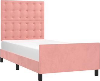 vidaXL Estructura De Cama Sin Colch&oacute;n Terciopelo Rosa 100x200 Cm Vidaxl
