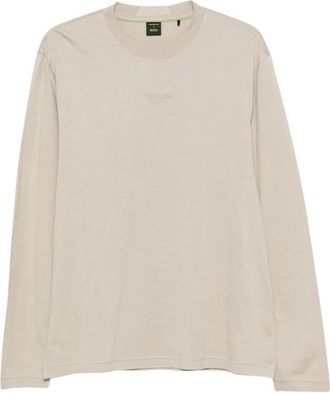 HUGO BOSS Lange Mouw Tops - Heren - Longsleeves - Beige - L - Tops