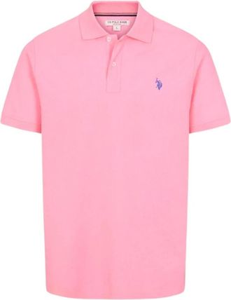 U.S.Polo Association Katoenen poloshirt met korte mouwen roze - Heren - Polos - Roze - 2XL - Katoen - Tops