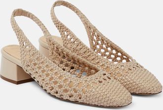 Souliers Martinez Nova Tarragona leather slingback pumps