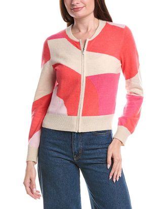 Isla Kali Geo Intarsia Cashmere Bomber Jacket