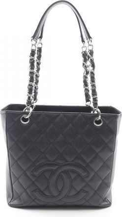Chanel Black Grained Calfskin Tote Bag (Pre-Owned)