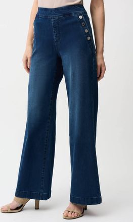Joseph Ribkoff Pull On Wide Leg Jeans In Denim Medium Blue