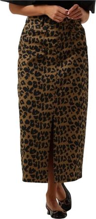 Copenhagen Muse Cmleora-Skirt - Dames - Midirokken - Bruin - XS - Katoen - Rokken