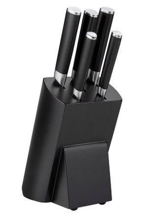 Lafer Messerblock, Holz, Metall, Kunststoff, 6-teilig, 12x29.3x37 cm, K&uuml;chenmesser, Messerbl&ouml;cke