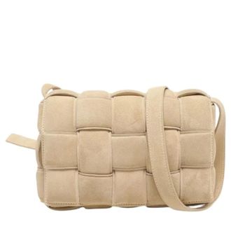 Bottega Veneta Pre-owned Cross Body Bags, female, Beige, Size: ONE SIZE Pre-owned Padded Cassette Crossbody Bag