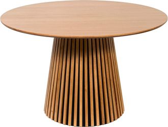 Vente-Unique Mesa de comedor redonda para 4 personas chapado de roble - Natural - CARMIZA
