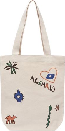 Alemais Tassen, Dames, Beige, ONE Size, Katoen, Maroc Library Tote