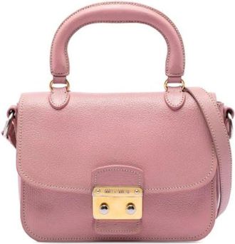 Miu Miu Pre-owned Satchel - Dames - Vintage Handtas - Roze - ONE Size - Leer - Vintage