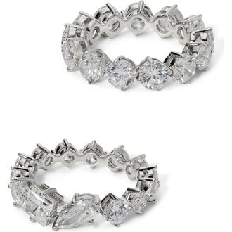 Nadri Lucia Set of 2 Mixed Cubic Zirconia Rings in Rhodium at Nordstrom, Size 7