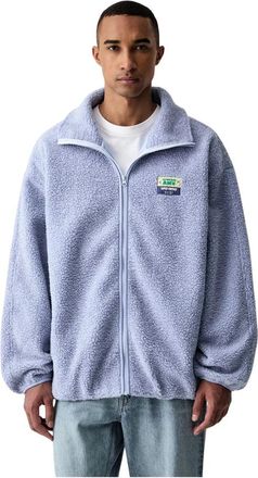 American Vintage Zip Logo Fleece Jacket - Heren - Vesten met rits - Blauw - M - Polyester - Hoodies & sweatvesten