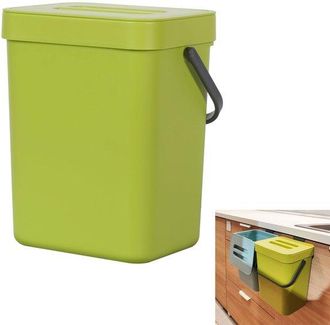 OEM Cubo De Basura De Cocina, Cubo De Basura De Pared, Cubo De Basura De Encimera, 3 Litros, Residuos De Ba&ntilde;o, Caravanas Y Ba&ntilde;os, Verde