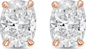 Diana M. Jewels 14Kt Rose Gold 3.00 cts Lab Grown Elongated Cushion Cut Diamond Studs