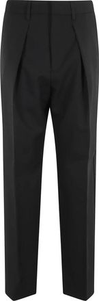 SOEUR Zwarte wollen rechte pijp enkelbroek - Dames - Broeken - Zwart - XS - Wol - Broeken