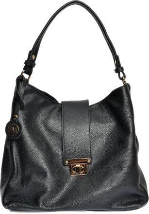 Roberta M Zwart Rundleer Tas