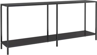 vidaXL Console Table Black 180x35x75.5 cm Tempered Glass vidaXL