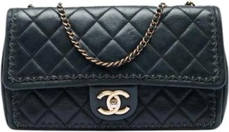 Chanel Pre-owned Quilted Shoulder Bag - Dames - Vintage Schoudertas - Zwart - ONE Size - Leer - Vintage