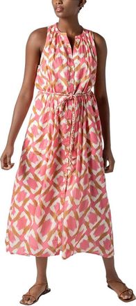 Lilla P Split Neck Belted Maxi Dress