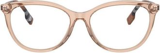 Burberry Geometric Full Rim Eyeglasses - Peach