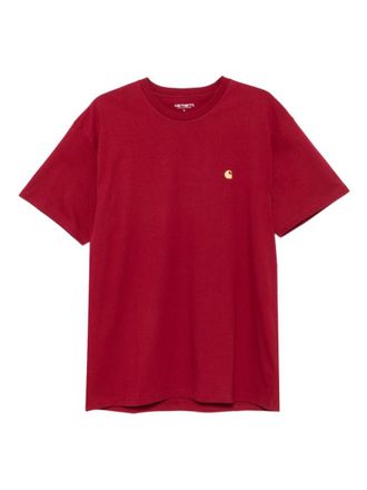 Carhartt Work in Progress Red Crewneck Logo T-Shirt