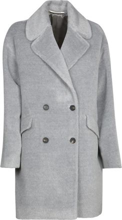 Tagliatore Dameskleding Jassen Grijs Aw 24 - Dames - Mantel - Grijs - M - Wol - Jassen