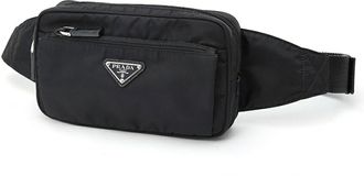 Prada Black Nero Fabric Saffiano Triangle Fanny Pack (Pre-Owned)