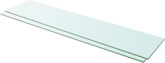 vidaXL Shelves 2 pcs Panel Glass Clear 110x25 cm Vidaxl