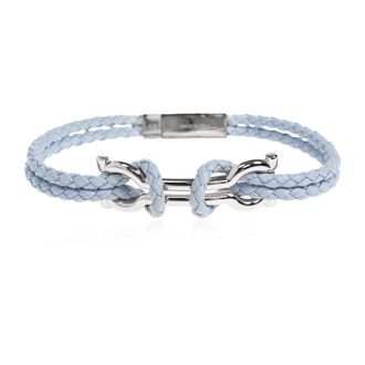 Ferragamo Leren Armband - Heren - Armbanden - Blauw - S - Leer - Accessoires