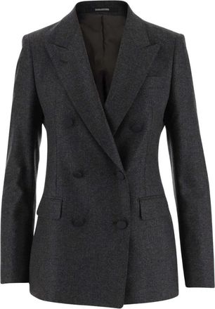 Tagliatore Luxe wollen en kasjmier double-breasted jas - Dames - Blazers - Zwart - 2XS - Wol - Jassen