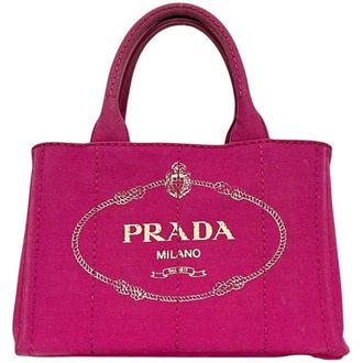 Prada Pink Canvas Tote Bag (Pre-Owned)