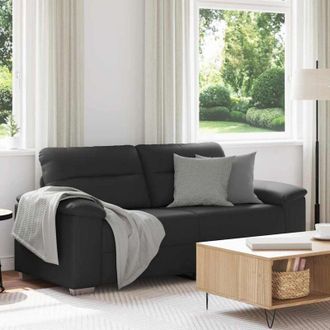 vidaXL Divano a 2 Posti Nero 140 cm in Similpelle - Vidaxl