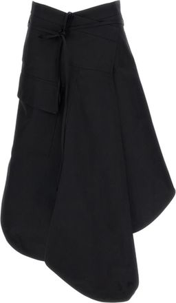Bottega Veneta Black Solid Calf Length Skirt
