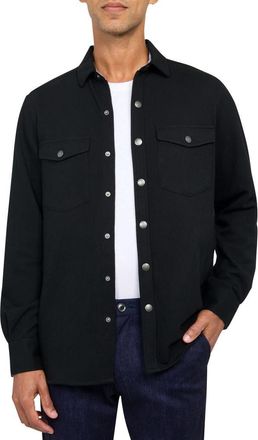 Brooklyn Brigade Solid Waffle Knit Shirt Jacket in Black at Nordstrom, Size Medium